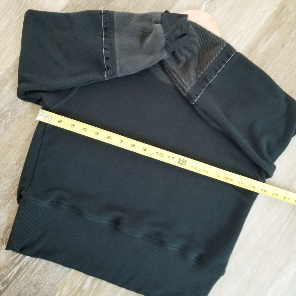 Splendid Black Long Sleeve Pullover Sweatshirt Ribbed Waistband Lounge Wear EUC - Picture 4 of 12